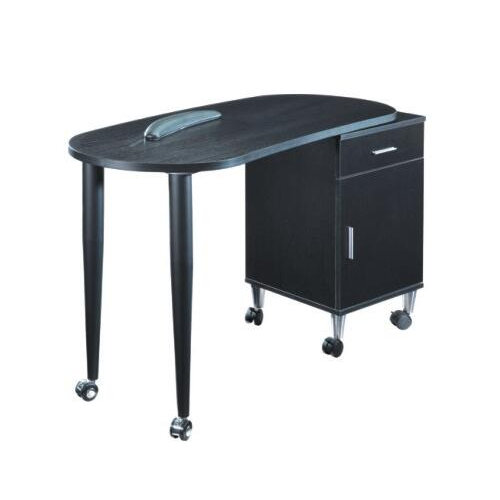 Black manicure bar station nail art table beauty polish desk salon equipment furniture