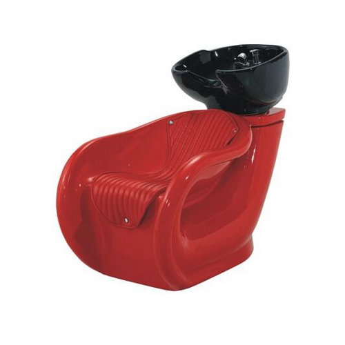 Hot sale red women hair shampoo unit salon stations backwash bowl