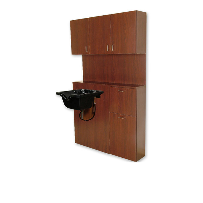 Wood Salon Barber Shampoo Bulkhead Wet Station