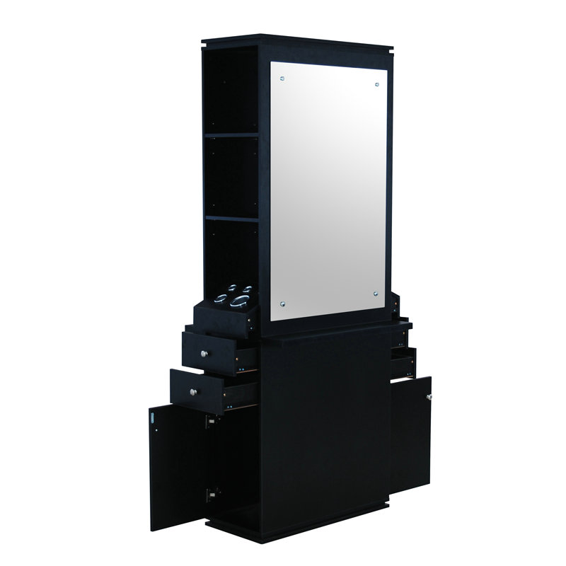 Farah Styling Station Double-Sided Barber Mirrors Hairdressing Cabinet