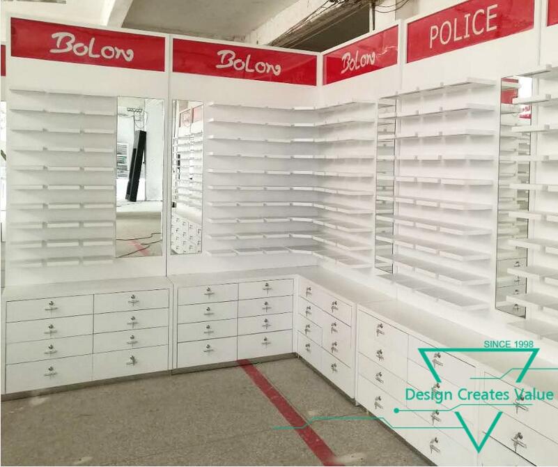 Shop Decoration Wall Mounted Eyewear Display Wood Showcase Modern Glass Optical Display Cabinets Alibaba