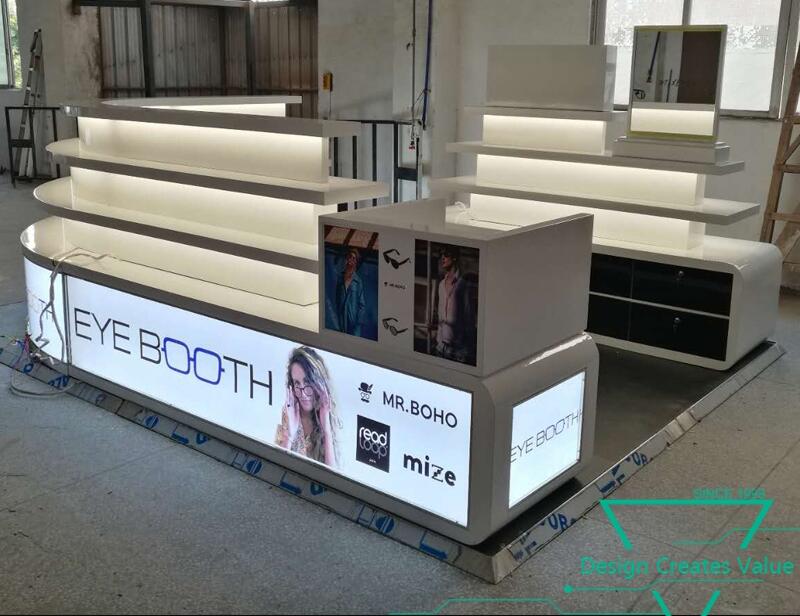 China supply Optical Eyewear Showcase Glasses Shop Display Sunglasses Counter Advertising Design