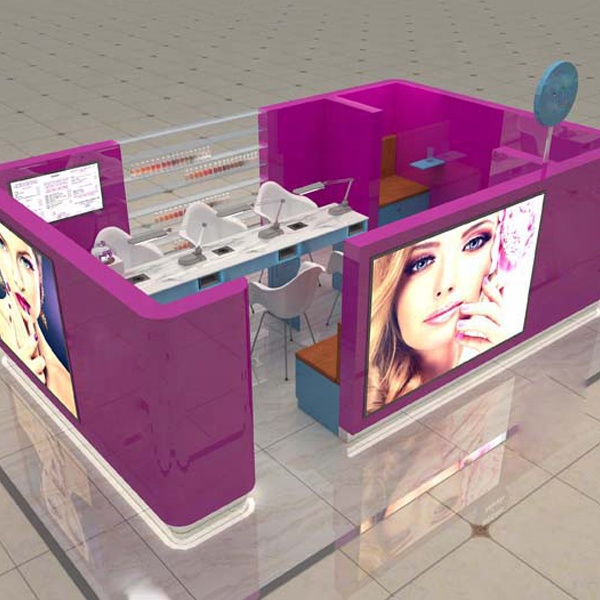 Mall nail bar kiosk for nail polish manicure station display salon beauty service