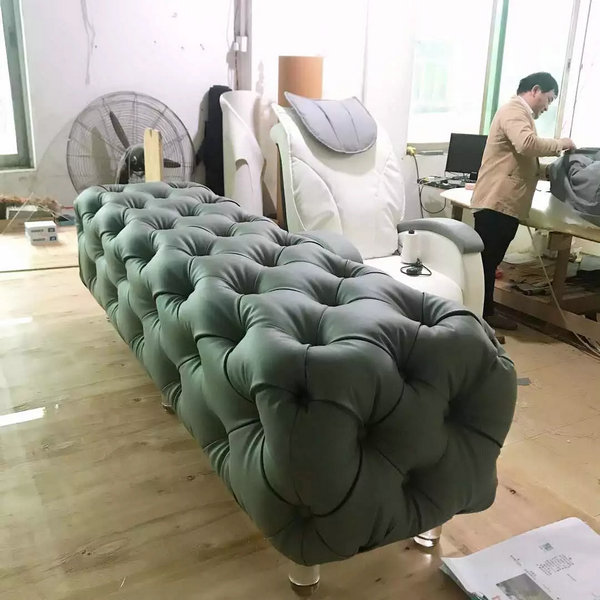 China spa nail reception chair beauty salon lounge waiting sofa customer bench seating barber furniture Alibaba